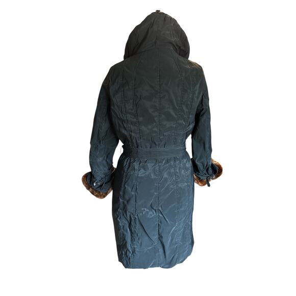 Violanti Black Puffer Coat | Faux Fur Trim | Belted |Size IT 42 | US M - Picture 4 of 13